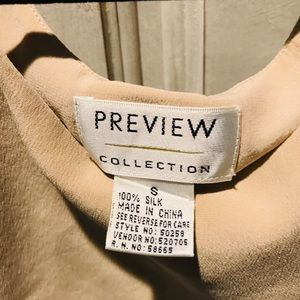 Silk blouse tan cream small